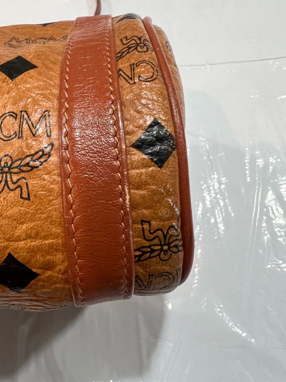 MCM vintage Cognac Monogram Cylinder Bag - Picture 16 of 16